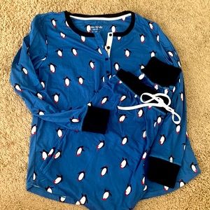 Kate Spade Penguin Pajama Set. Size Medium.